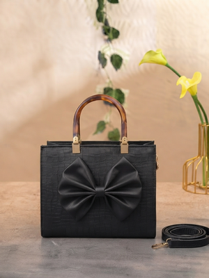 BAGORA BOW TOTE BAG _BLACK
