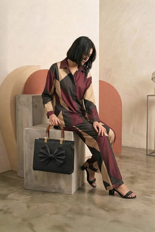 BAGORA BOW TOTE BAG _BLACK