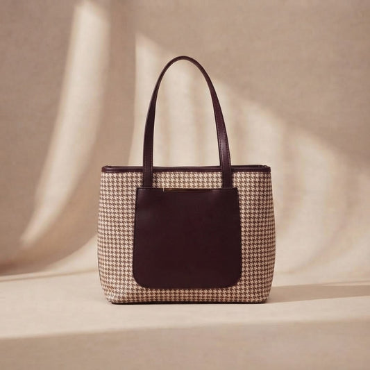 AURA LUXE TOTE BAG_COFFEE BRWON