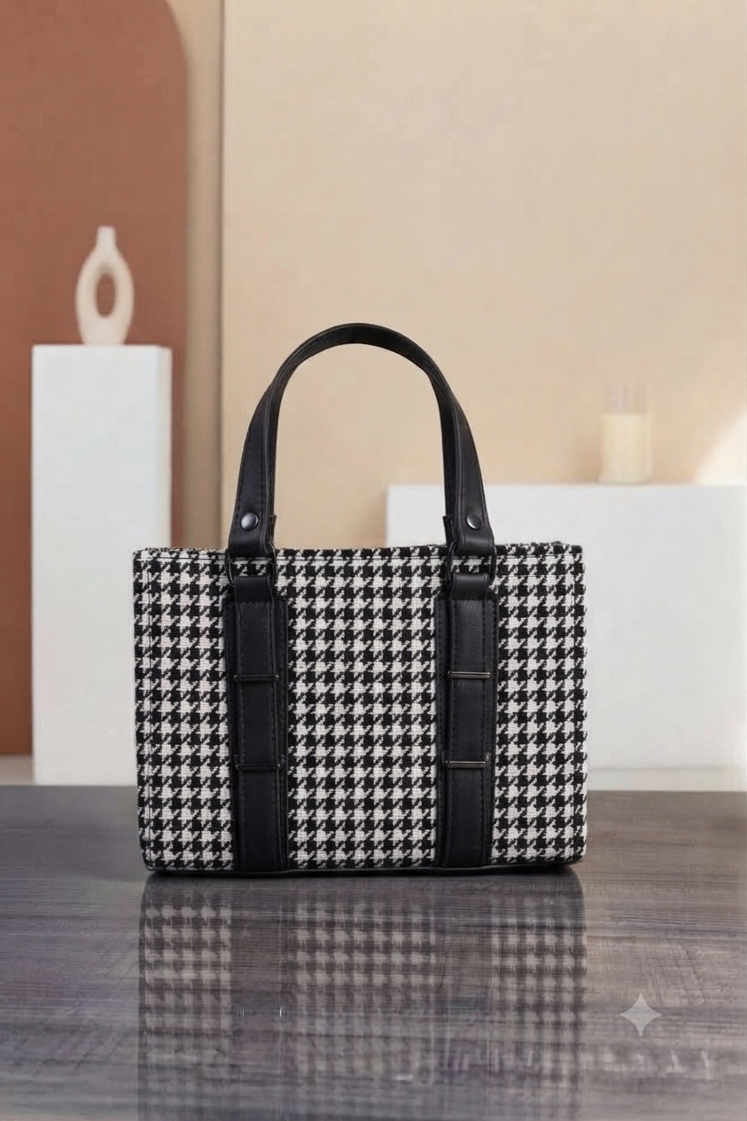 MASHO HANDBAG BLACK _WHITE