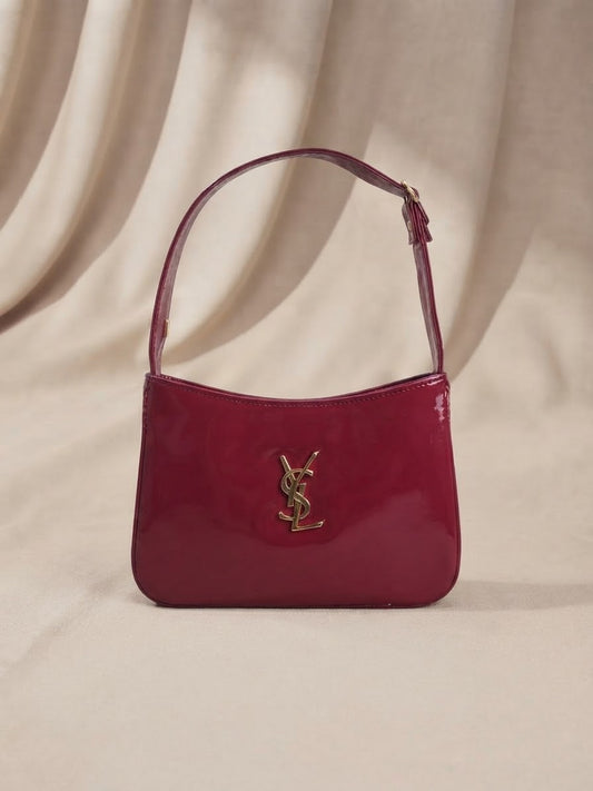 YSL BURGUNDY SHOULDER BAG
