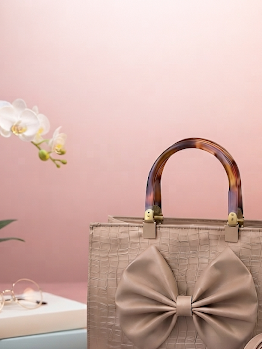 BAGORA BOW TOTE BAG BIEGE