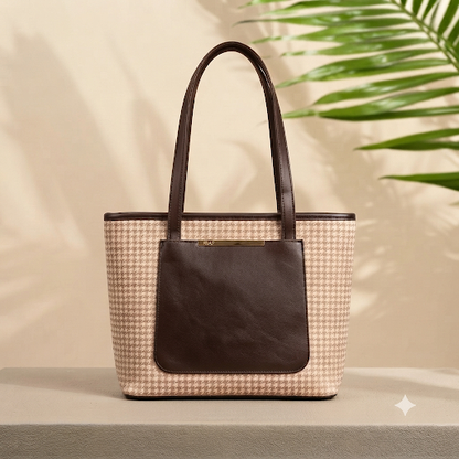 AURA LUXE TOTE BAG_COFFEE BRWON