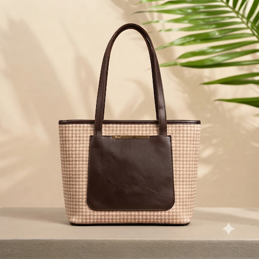 AURA LUXE TOTE BAG_COFFEE BRWON